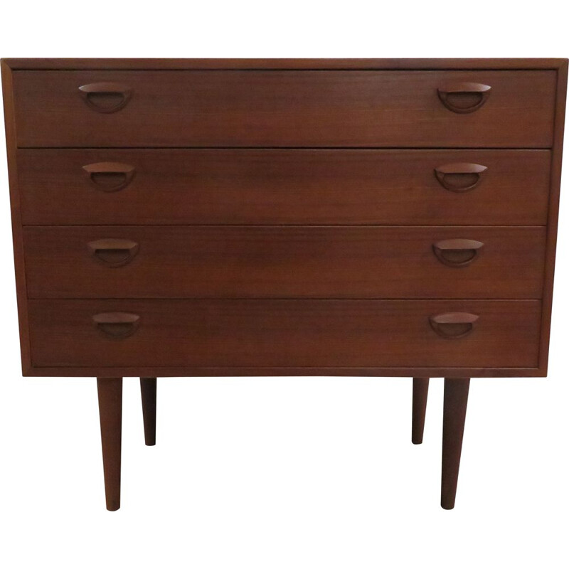 Vintage Kai Kristiansen teak chest of drawers Scandinavian 1960s