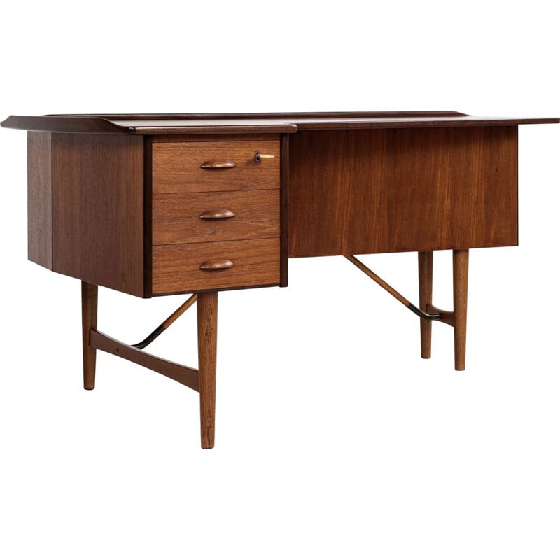 Midcentury Boomerang desk in teak and oak by Peter Lovig Nielsen 1950s