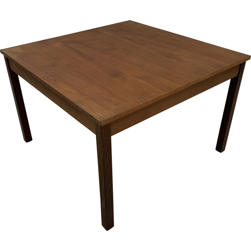 Vintage square teak coffee table Domino Mobler scandinave 1960s