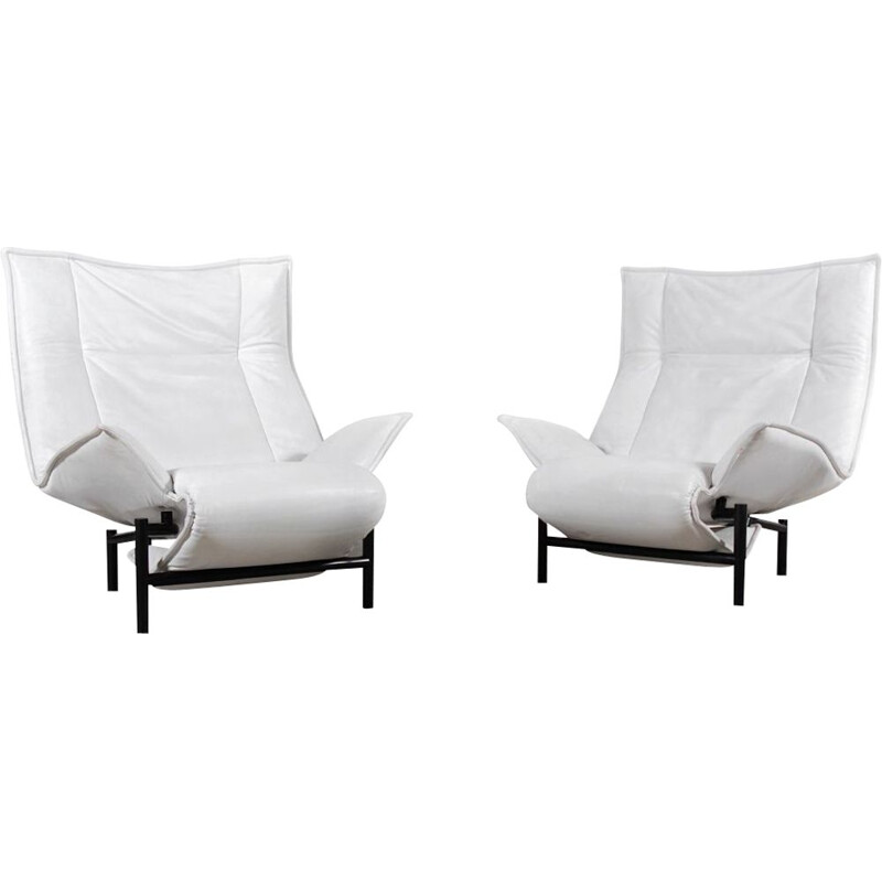 Pair of vintage armchairs Veranda by Vico Magistretti 1983s