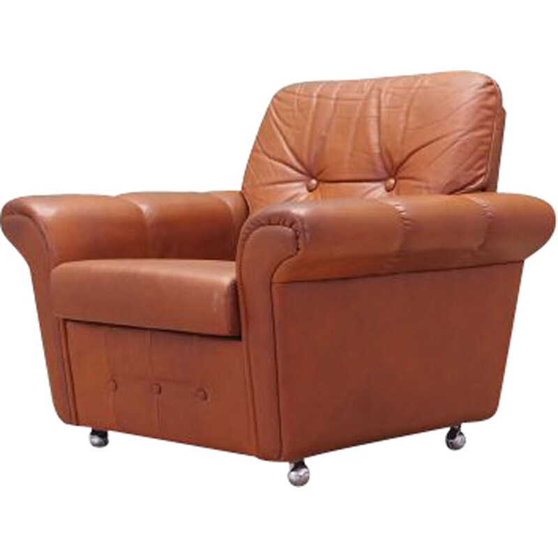 Vintage Leather armchair Denmark 1970s