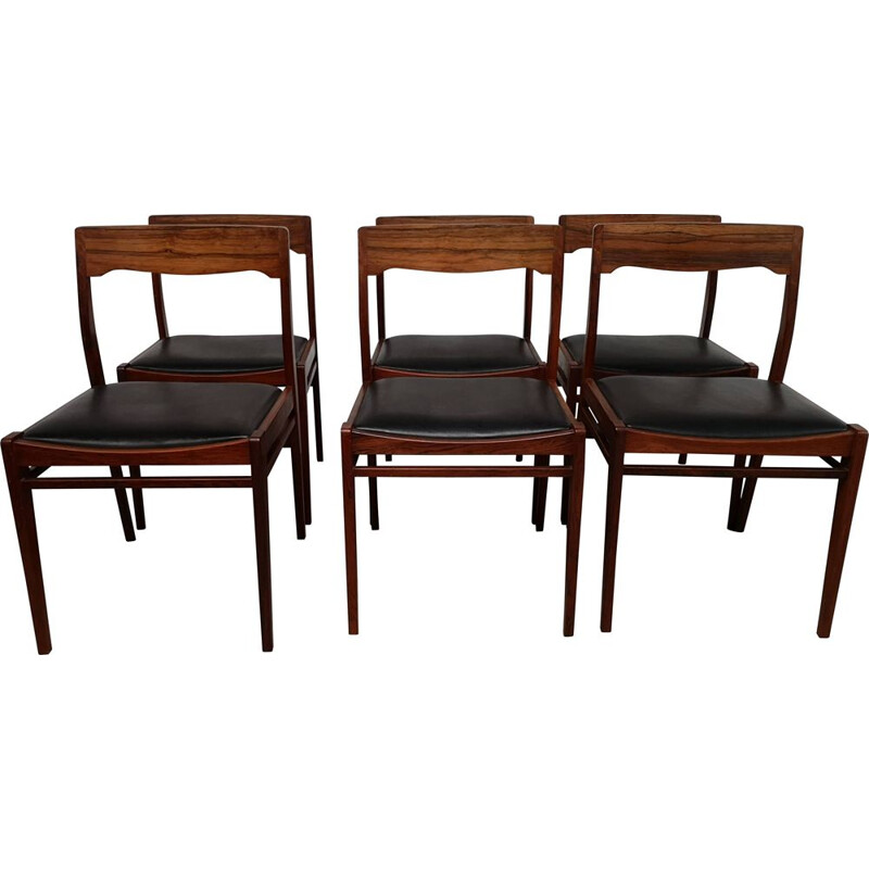 Set of 6 vintage rosewood chairs scandinavian