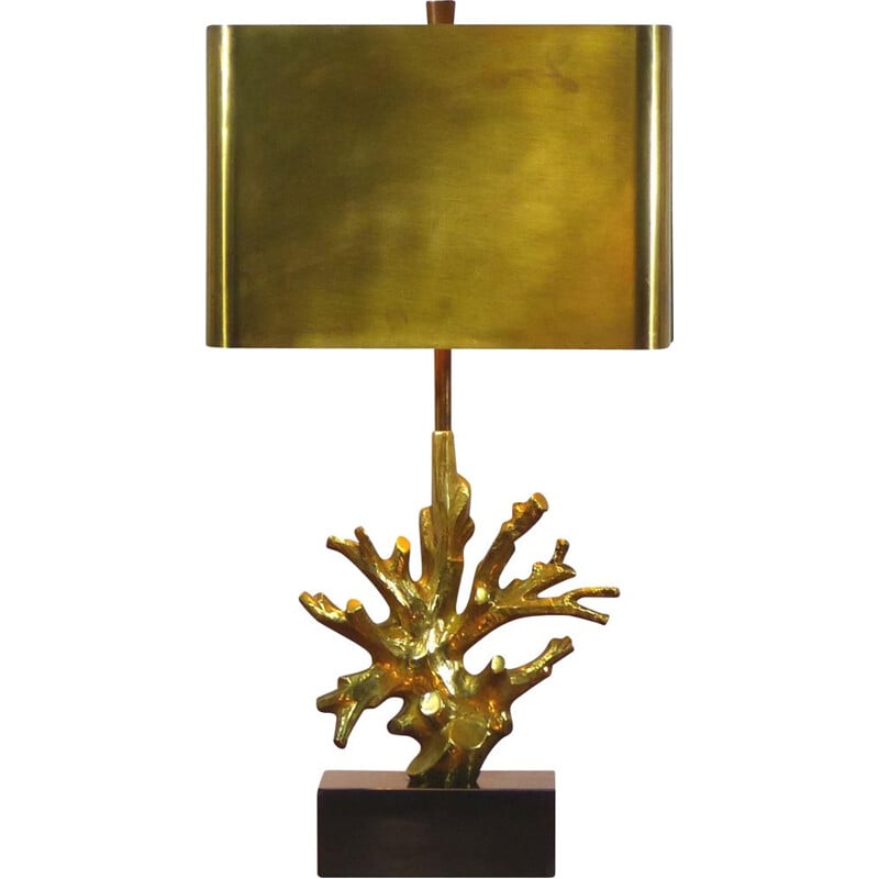 Lampe de table vintage corail Maison Charles 1970