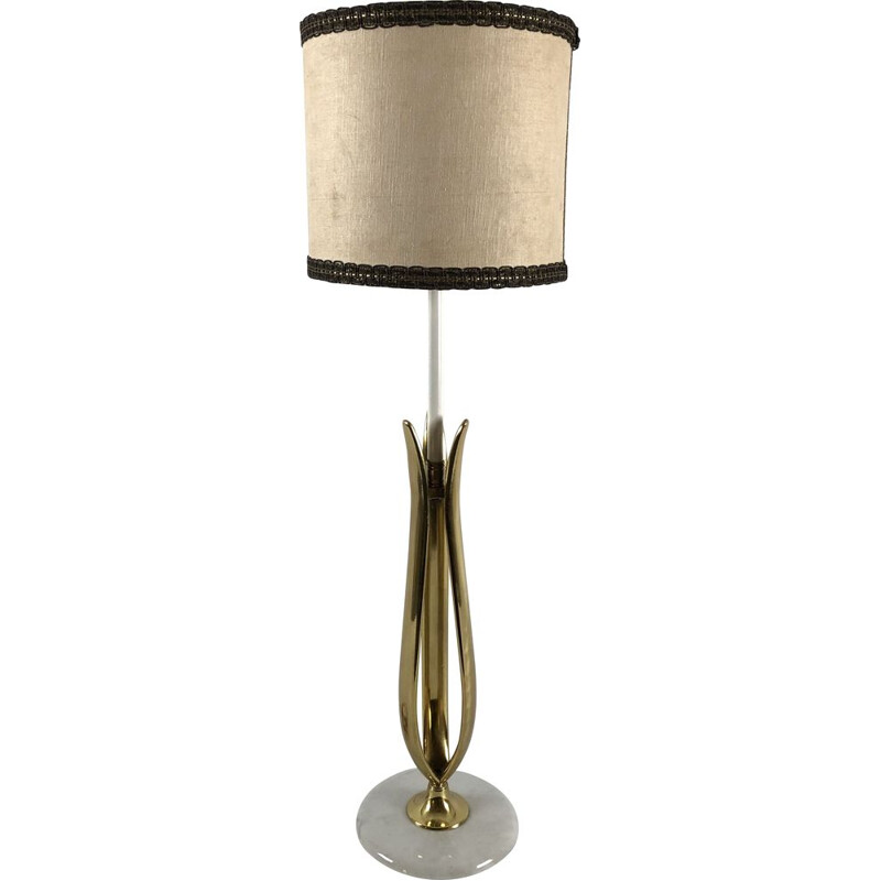 Vintage table lamp in marble and brass from Arredoluce, Italy 1950