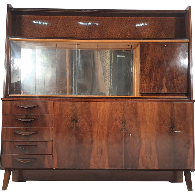 Vintage highboard with showcase, Tatras 1970