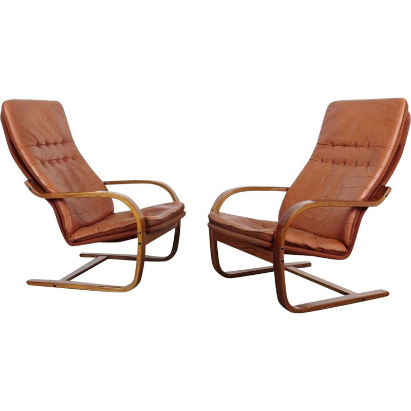 Pair of vintage armchairs Czechoslovakia 1970