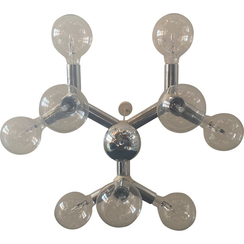 Vintage Atomic chandelier by Robert Haussmann 1970s