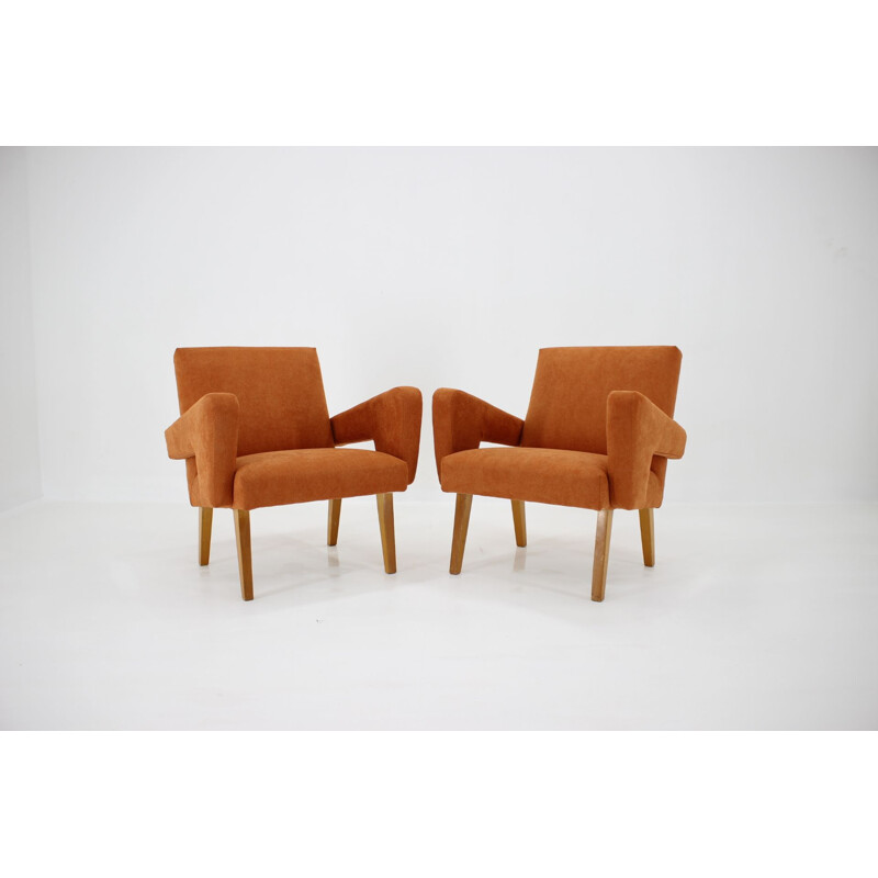 Pair of vintage armchairs Czechoslovakia 1970