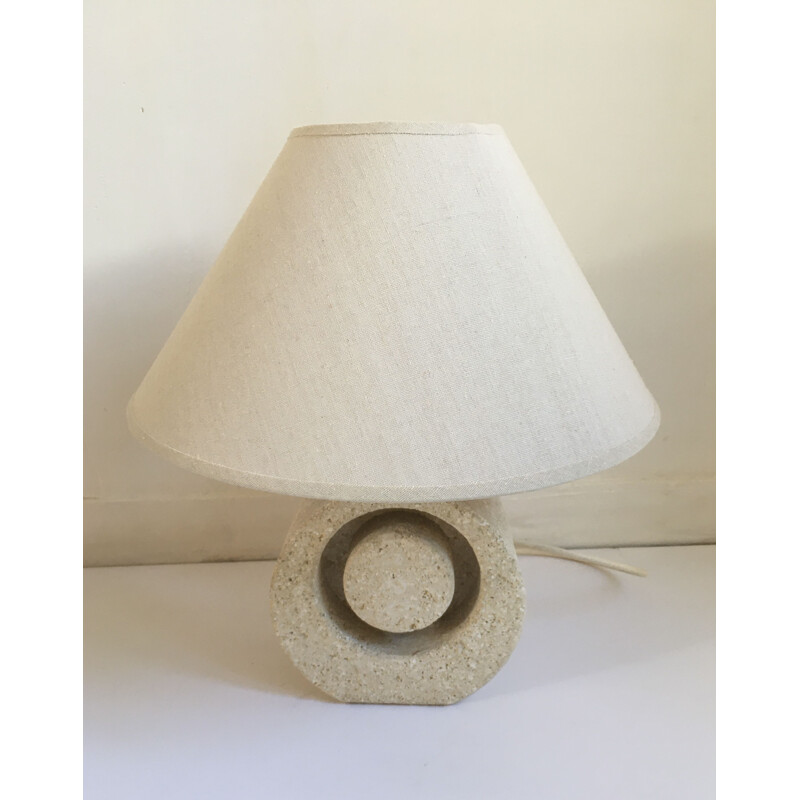 Vintage stone lamp carved by Albert Tormos 1970