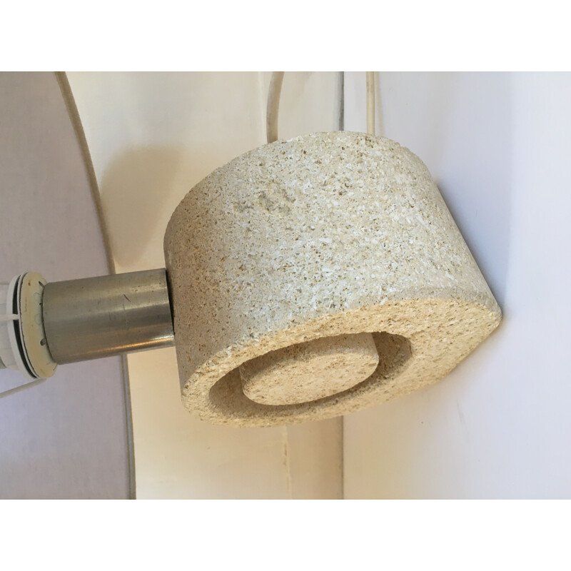 Vintage stone lamp carved by Albert Tormos 1970