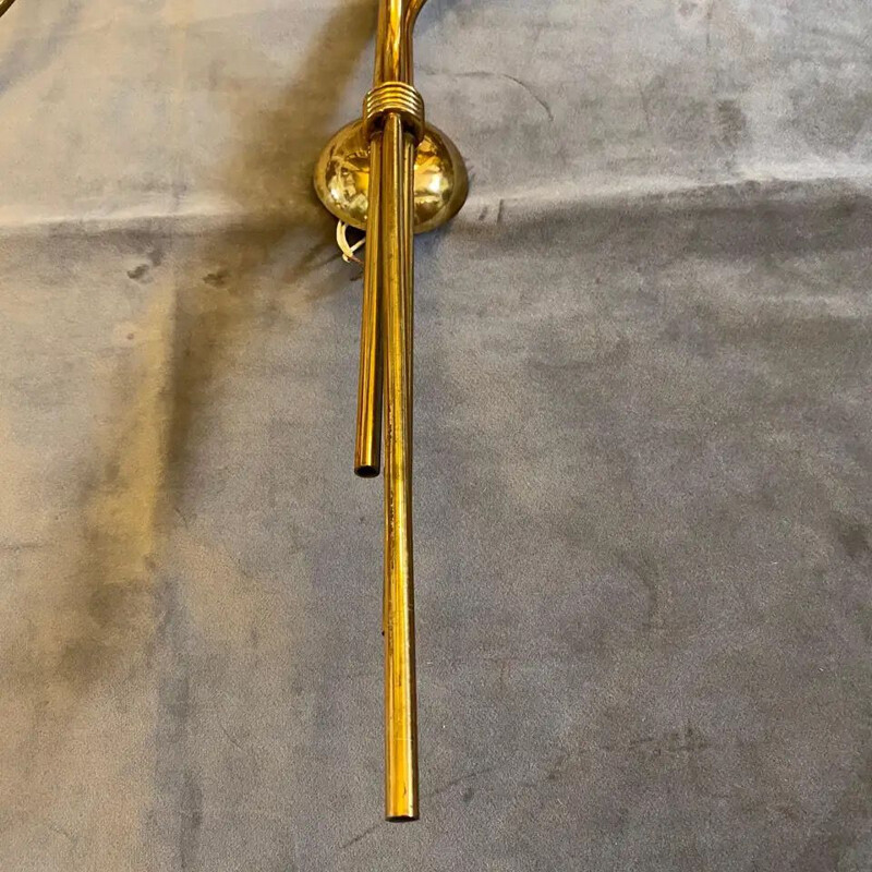 Pair of vintage brass wall lamps 1950s