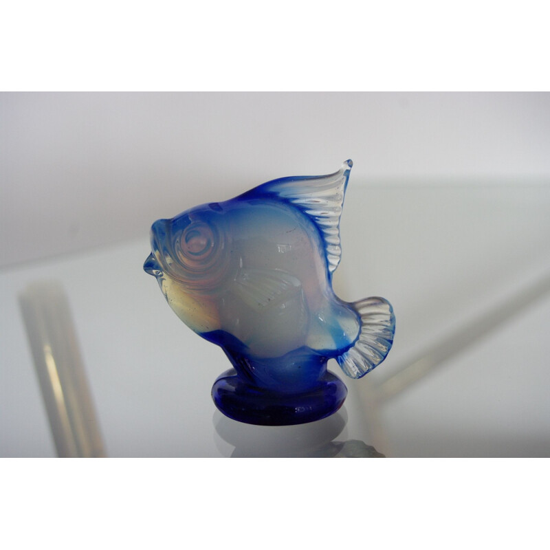 Vintage fish in opalescent glass from Seguso 1950s