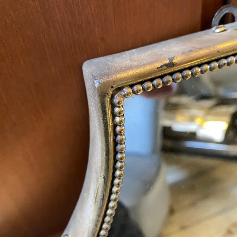 Vintage brass wall mirror Italian 1950