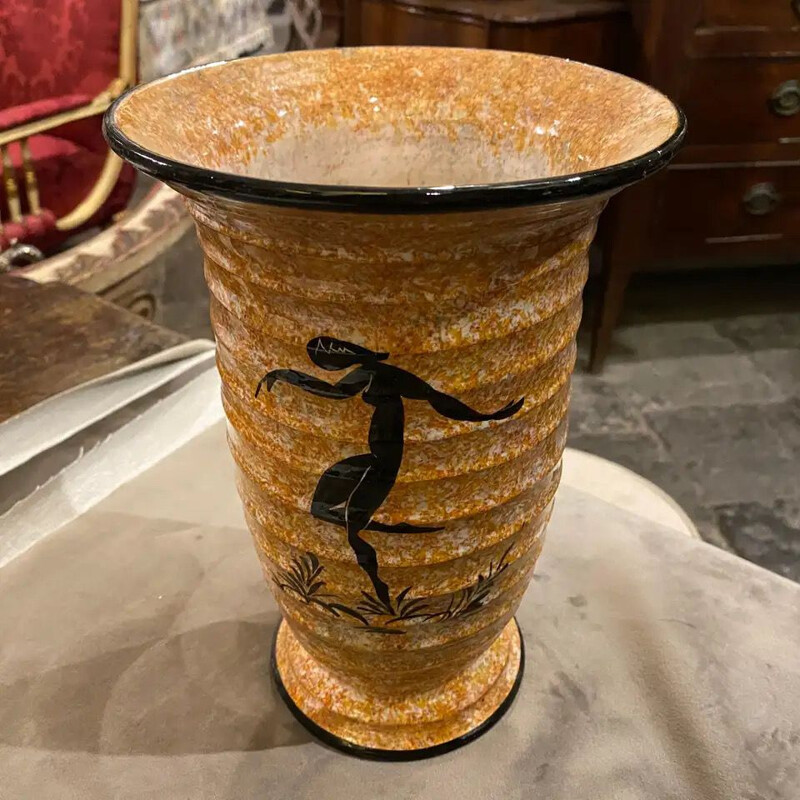 Vintage ceramic vase from Albisola, Italy