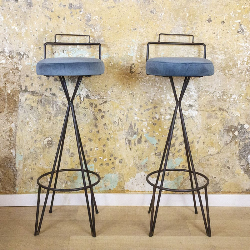 Vintage industrial bar stool 1970