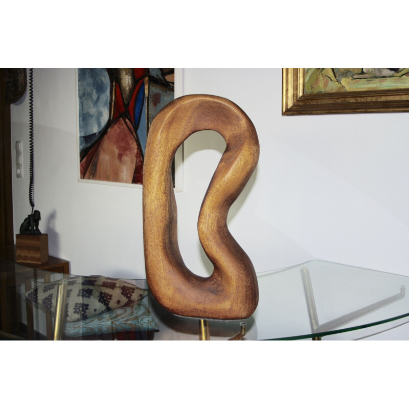 Vintage free-form sculpture in teak German 1960