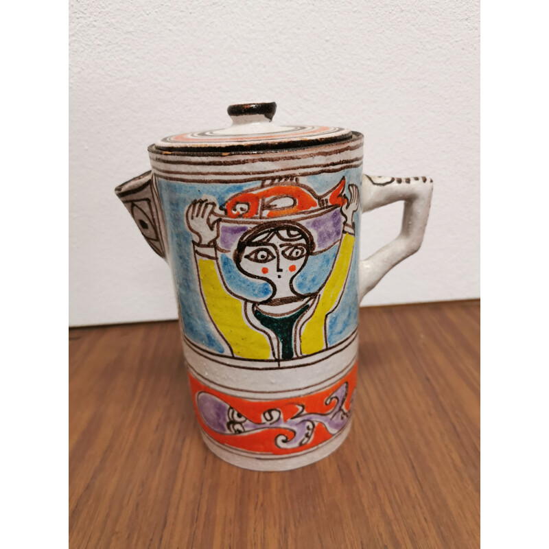 Vintage pitcher Desimone Sicilian ceramic from simone Italy 1960s