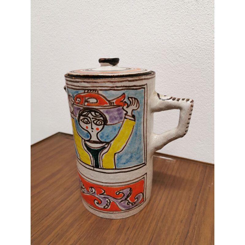 Vintage pitcher Desimone Sicilian ceramic from simone Italy 1960s