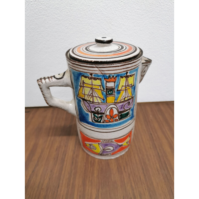 Vintage pitcher Desimone Sicilian ceramic from simone Italy 1960s