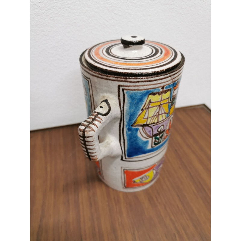 Vintage pitcher Desimone Sicilian ceramic from simone Italy 1960s