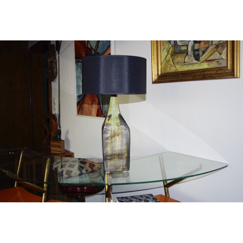 Vintage brutalistische lamp van A Baude Accolay 1950
