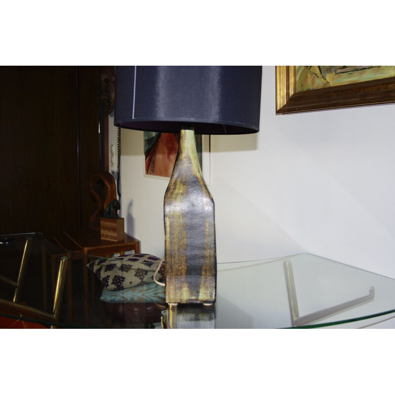 Vintage brutalist lamp by A Baude Accolay 1950