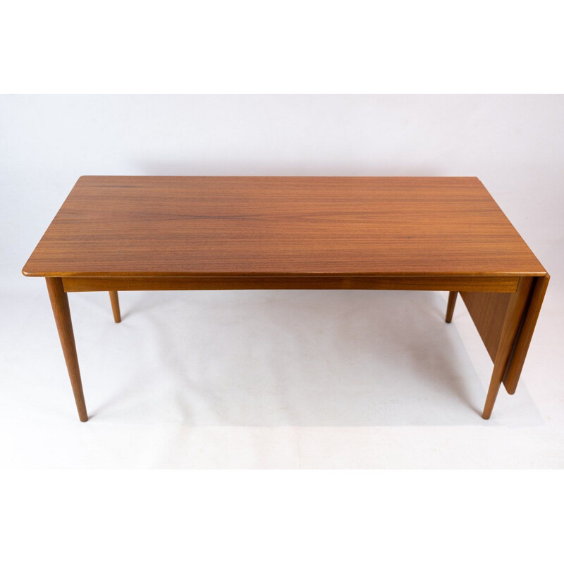 Tavolino vintage in teak con prolunga, Danimarca 1960