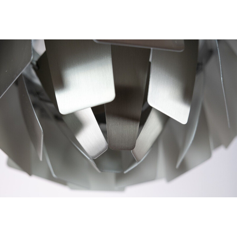 Vintage artichoke brushed steel pendant lamp by Poul Henningsen, 1958