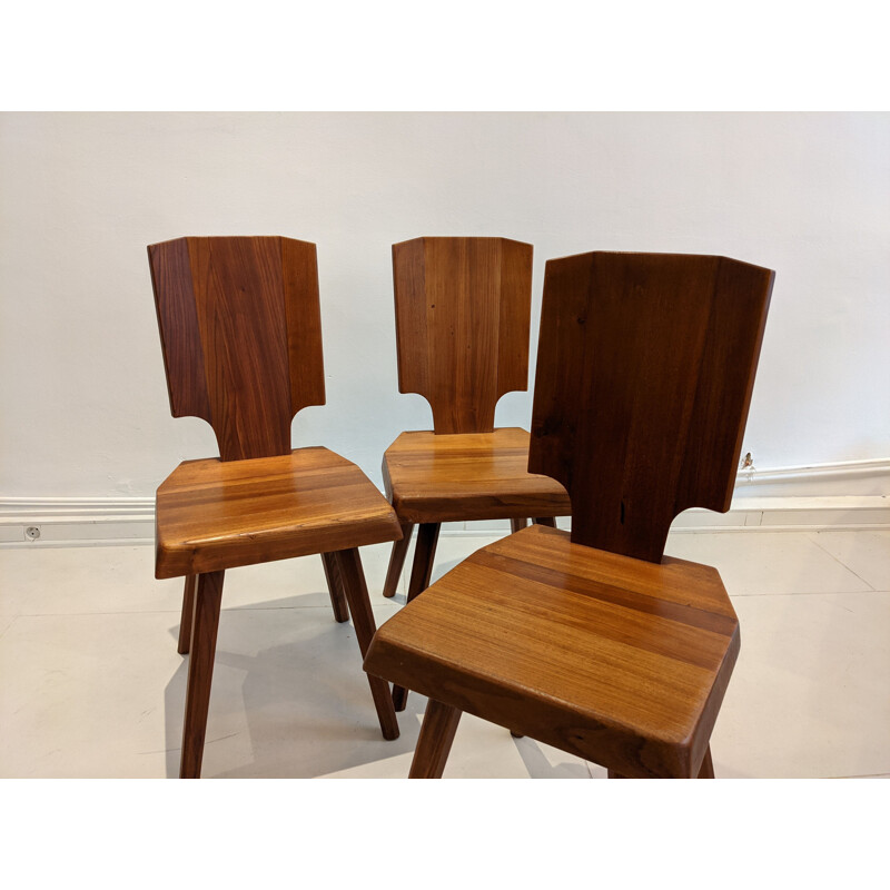 Set of 6 vintage chairs by Pierre Chapo