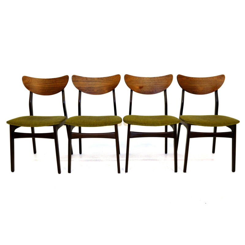 Set of 4 vintage rosewood chairs HP Hansen Møbelindustri Denmark 1960s