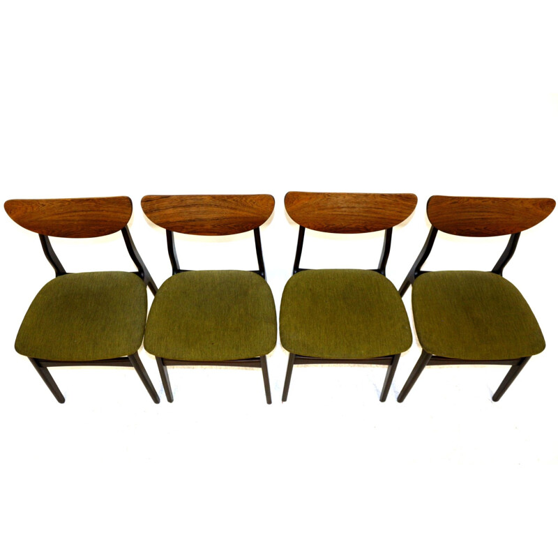 Set of 4 vintage rosewood chairs HP Hansen Møbelindustri Denmark 1960s