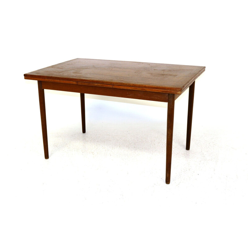 Vintage retractable teak dining table