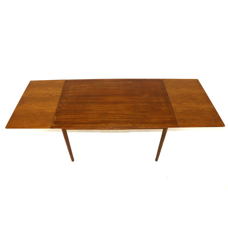 Vintage retractable teak dining table