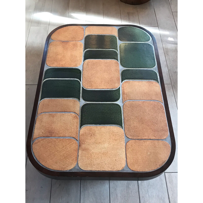 Vintage ceramic coffee table Roger capron 1960s