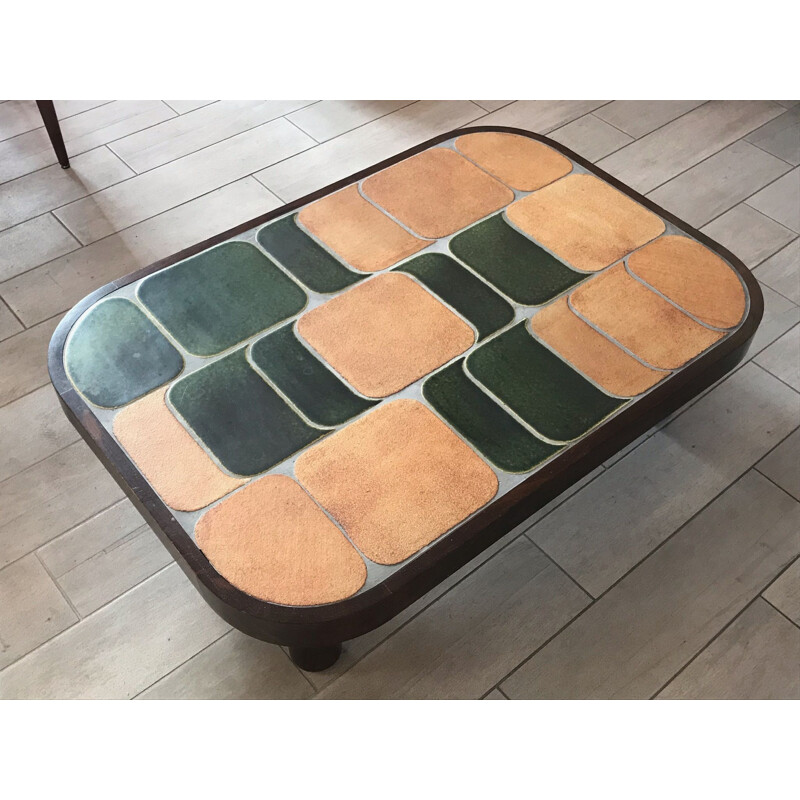 Vintage ceramic coffee table Roger capron 1960s