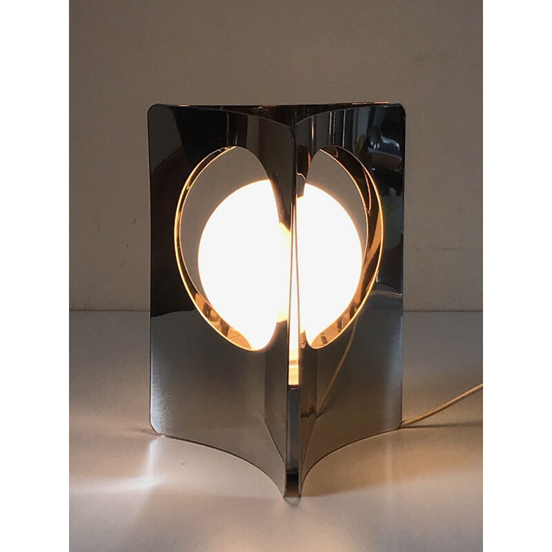 Lampe vintage chromée de Michel boyer 1970
