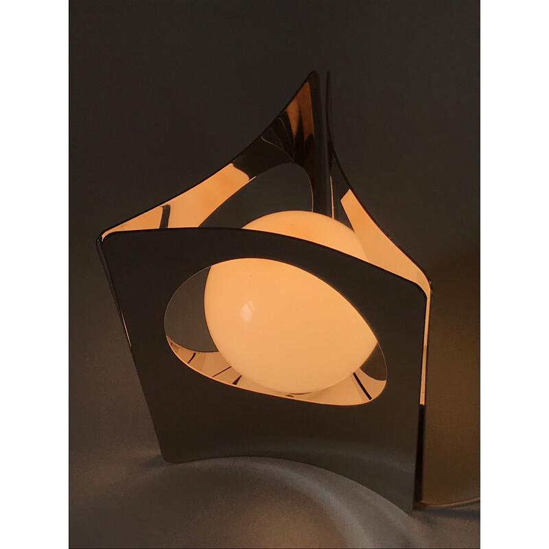 Lampe vintage chromée de Michel boyer 1970