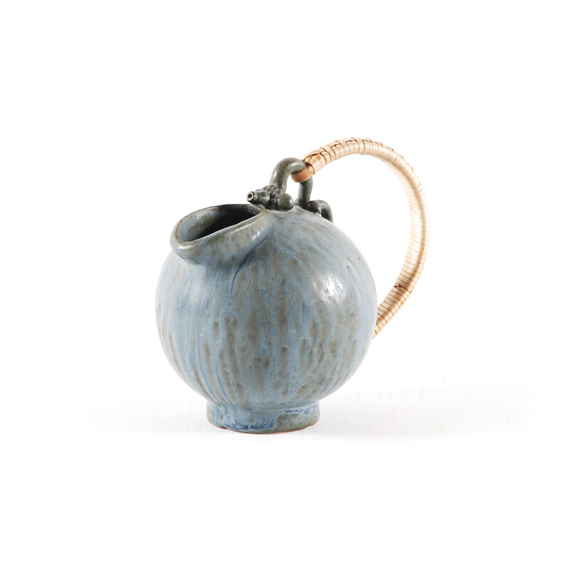 Vintage stoneware enamelled stoneware teapot by Arne Bang 1950s