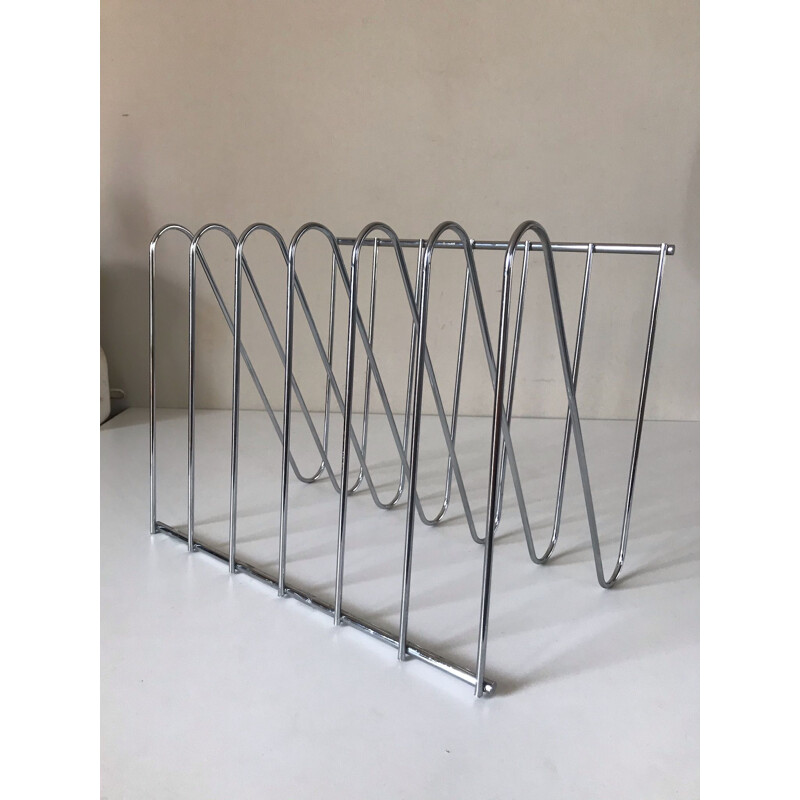 Vintage magazine rack François Arnal for atelier A 1970s