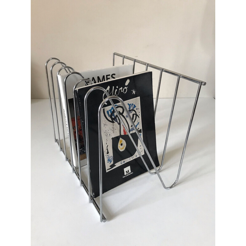 Vintage magazine rack François Arnal for atelier A 1970s