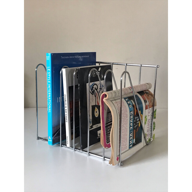 Vintage magazine rack François Arnal for atelier A 1970s