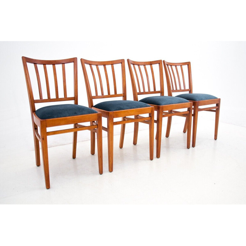 Set of 4 vintage Art Deco chairs Poland 1960s