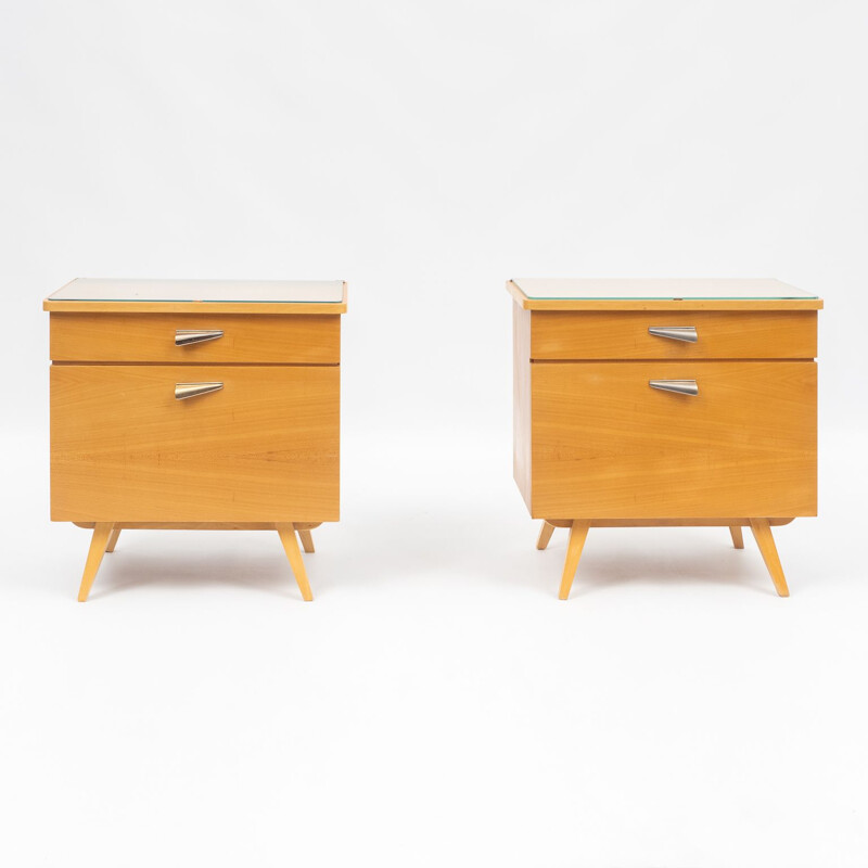 Pair of vintage nightstands ashwood 1950s