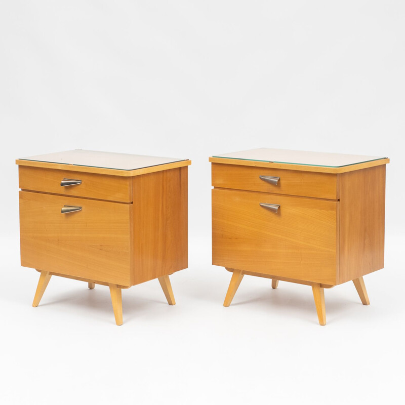 Pair of vintage nightstands ashwood 1950s