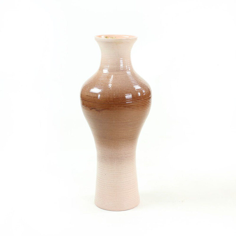 Grand vase vintage en céramique Tchécoslovaquie 1960