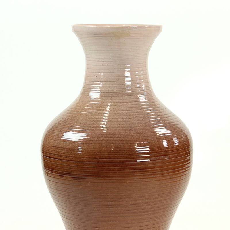 Grand vase vintage en céramique Tchécoslovaquie 1960