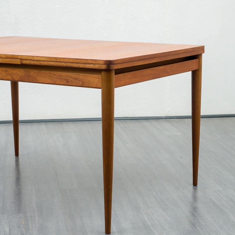 Vintage dining table in teak extendable 1960s