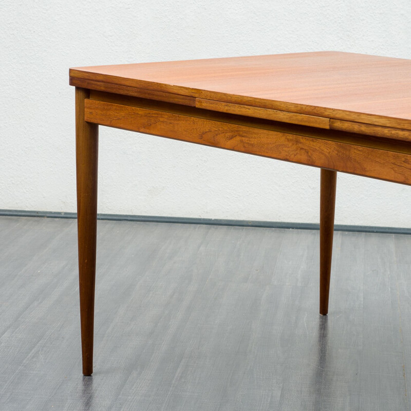 Vintage dining table in teak extendable 1960s