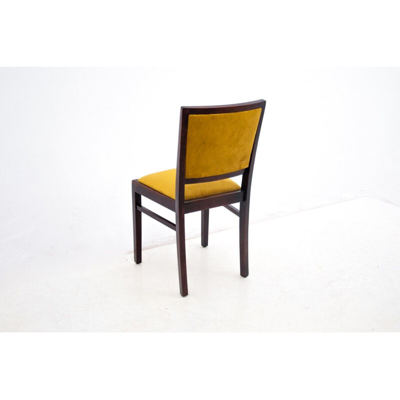 Suite de 4 chaises vintage Art Déco Pologne 1960