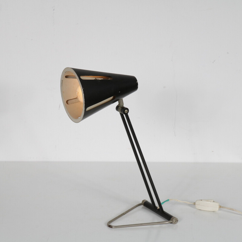 Vintage Sun Series bureaulamp door H. Busquet voor Hala Nederland 1950